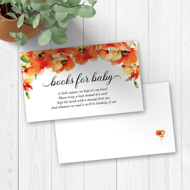 Summer Golden Poppy Books for Baby Shower Enclosure Card (Golden Poppy Books for Baby Shower Inserts)