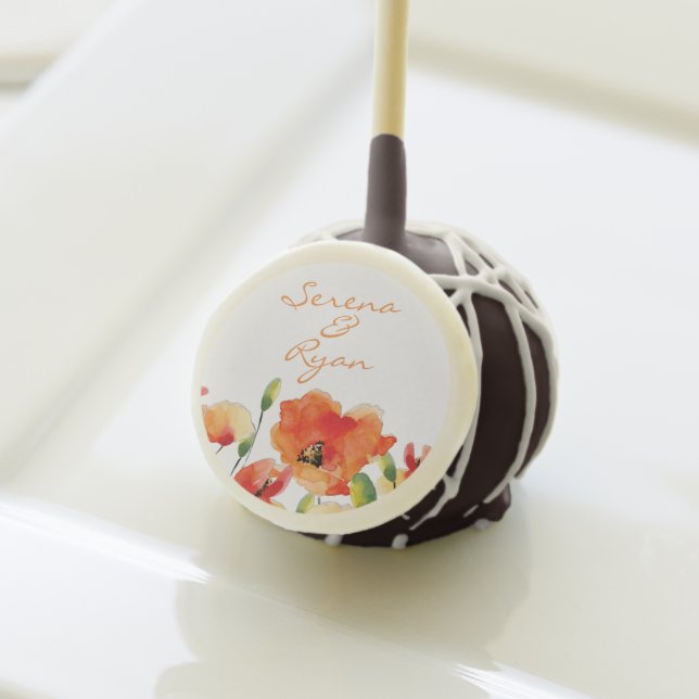 Summer Golden Poppy Wedding Cake Pops (Front Insitu)