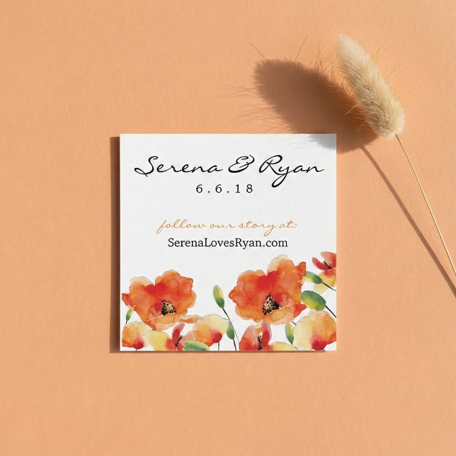 Summer Golden Poppy Wedding Information Enclosure Card (Creator Uploaded)