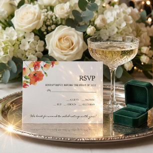 Summer Golden Poppy Wedding RSVP Card