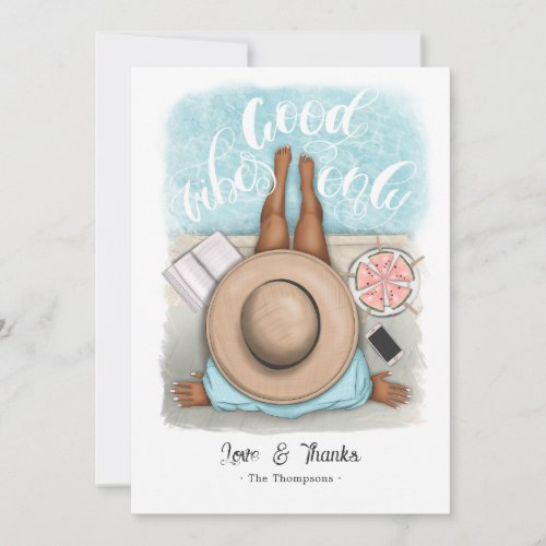 Summer  Good Vibes Beach Party Thank You Card