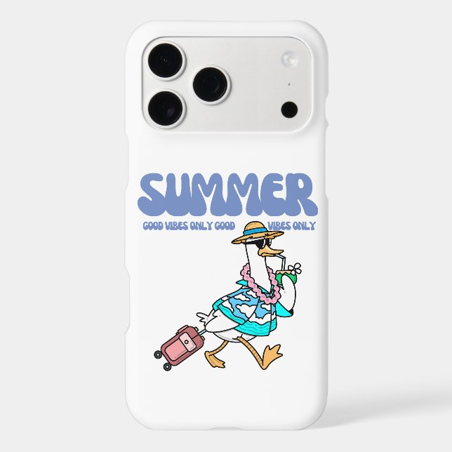 Summer Good Vibes Duck Vacation Art Case-Mate iPhone Case (Back)