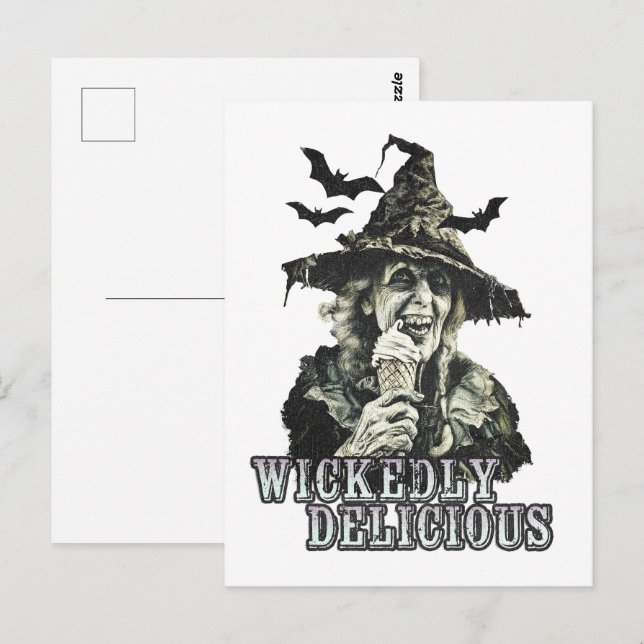 Summer goth Spooky Witch with ice cream Postcard (Front/Back)