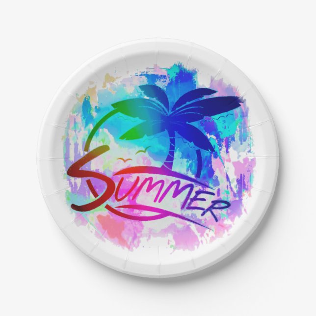Summer graphic  paper plates (Front)