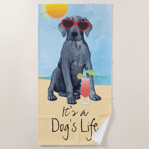 Summer Great Dane Beach Towel