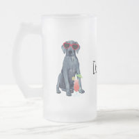 Summer Great Dane Frosted Glass Beer Mug