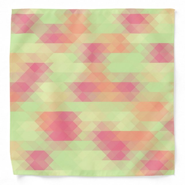 Summer Green And Pink Triangle Mosaic Bandana (Front)
