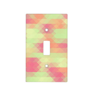 Summer Green And Pink Triangle Mosaic Light Switch Cover