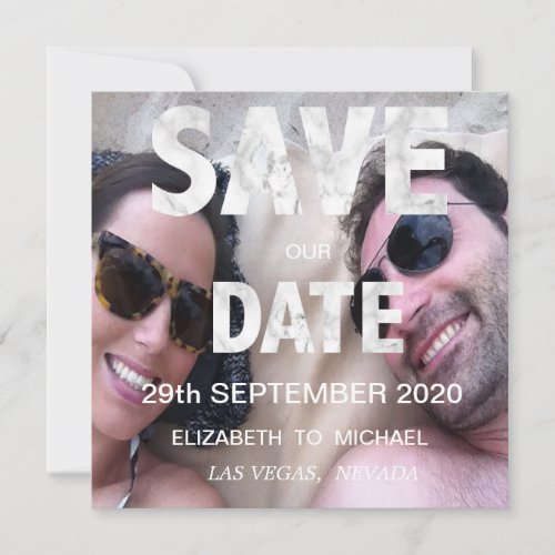 Summer Green Botanical  Pomegranate Photo Wedding Save The Date