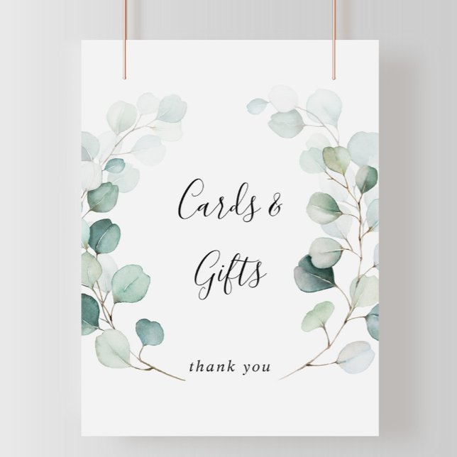 Summer Green Eucalyptus Cards and Gifts Sign (Creator Uploaded)