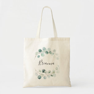 Summer Green Eucalyptus Foliage Bridesmaid Tote Bag
