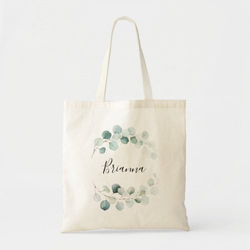 Summer Green Eucalyptus Foliage Bridesmaid Tote Bag