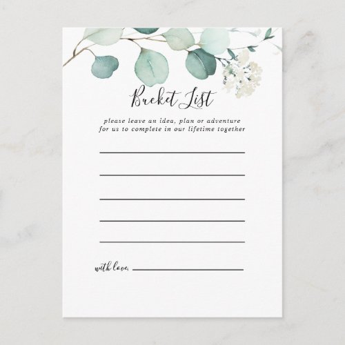 Summer Green Eucalyptus Foliage Bucket List Cards