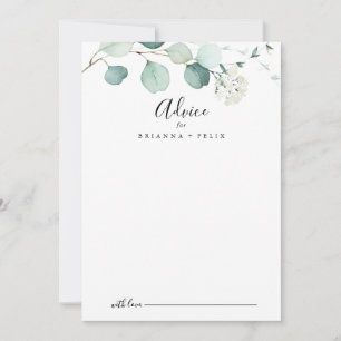 Summer Green Eucalyptus Foliage Wedding Advice Card