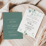 Summer Green Eucalyptus Front & Back Wedding Invitation