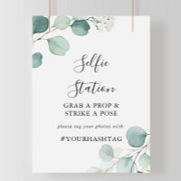 Summer Green Eucalyptus Selfie Station Sign