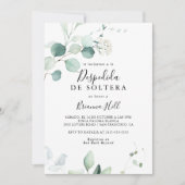 Summer Green Eucalyptus Spanish Bridal Shower Invitation (Front)