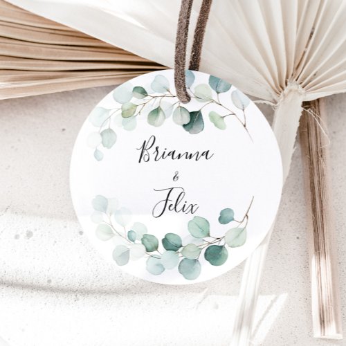 Summer Green Eucalyptus Wedding Envelope Seals