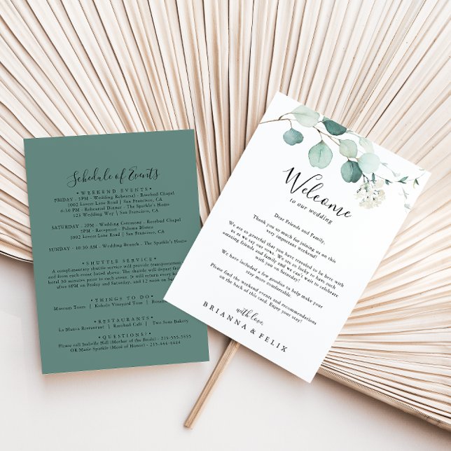 Summer Green Eucalyptus Wedding Welcome Letter (Creator Uploaded)
