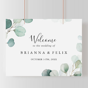 Summer Green Eucalyptus Wedding Welcome Sign