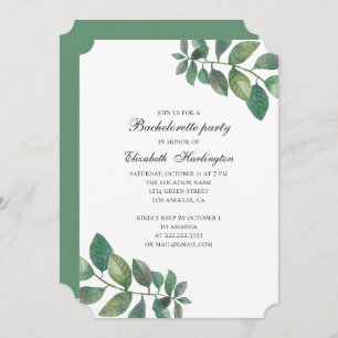 Summer green garden. Woodland bachelorette party Invitation