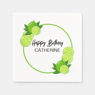 Summer Green Lime Citrus Birthday Napkins