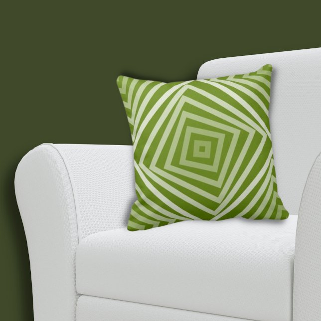 Summer Green Spiral Box Pattern Throw Pillow (Summer Green Spiral Box Pattern Throw Pillow)