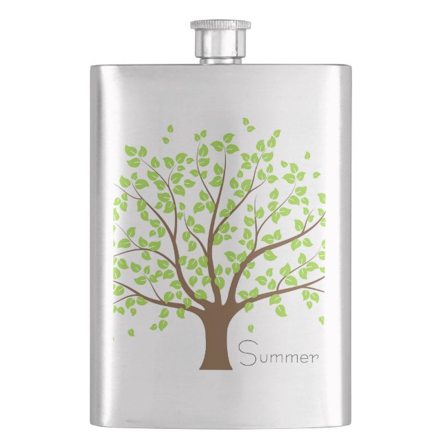 Summer Green Tree Flask (Front)