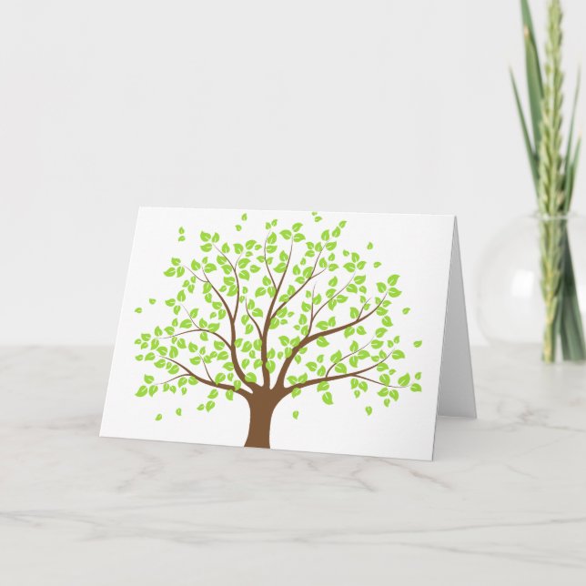 Summer Green Tree Greeting Card (Front)