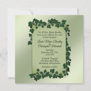Summer Green Vines Wedding Invitation