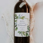 Summer Greenery Bridesmaid Proposal Wine Label<br><div class="desc">This summer greenery bridesmaid proposal wine label is perfect for an elegant midsummer wedding. The botanical design features a lush arrangement of painted watercolor eucalyptus, greenery, and green leaves with subtle sprigs of blush pink blossoms. Customize the wine bottle label with the name of the bridesmaid, a short message and...</div>