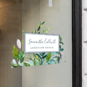 Summer Greenery Business Door Window Cling