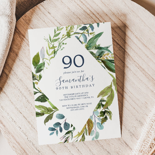 Summer Greenery Diamond Wreath 90th Birthday