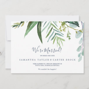 Summer Greenery Elopement Announcement