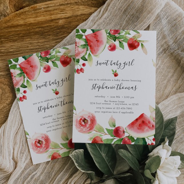Summer Greenery Fruit Baby Shower Invitation (Creator Uploaded)
