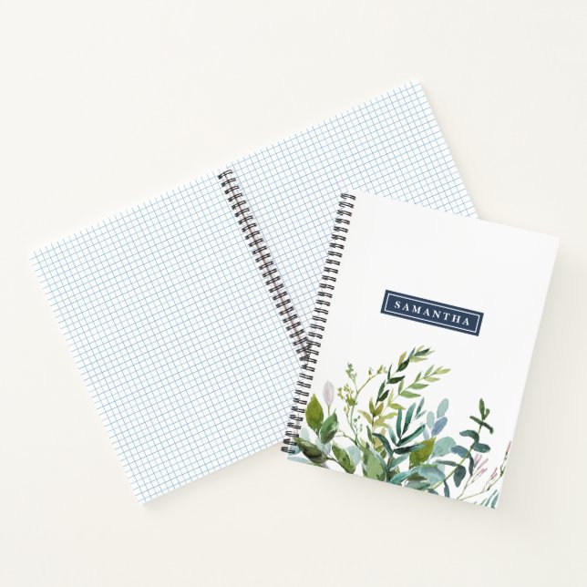 Summer Greenery Graph Paper Notebook (Inside)