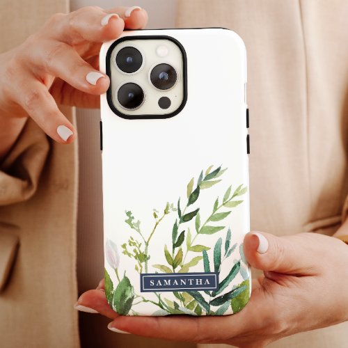 Summer Greenery Personalized Name iPhone X Case