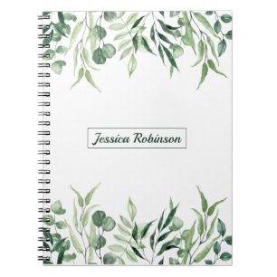 Summer Greenery Personalized Spiral Notebook
