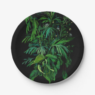 Summer Greenery Plant Herbs Wildflowers Floral Art Paper Plates