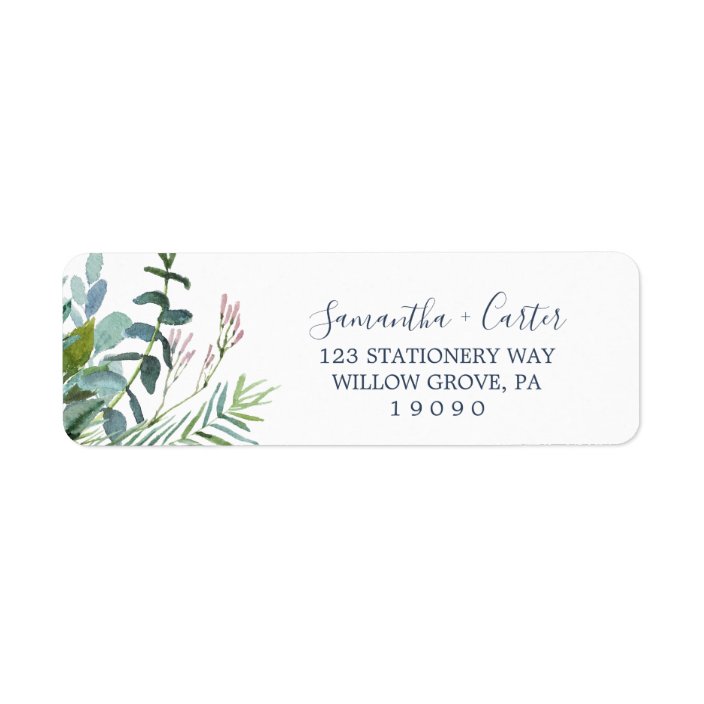 Summer Greenery Return Address Label | Zazzle.com