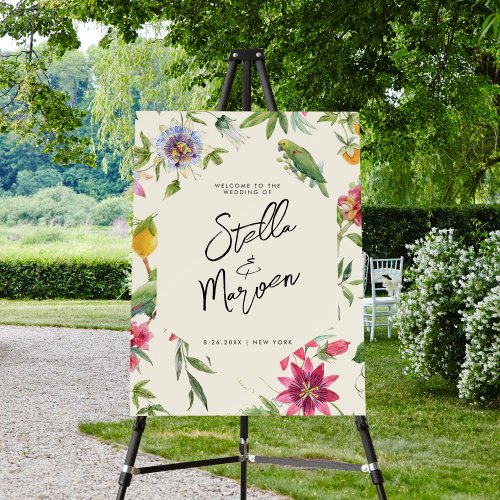 Summer Greenery Script Photo Wedding Welcome Sign