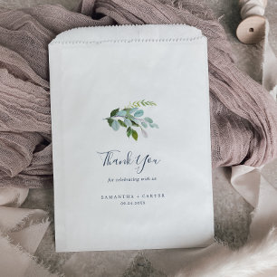 Summer Greenery Thank You Wedding Favor Bag
