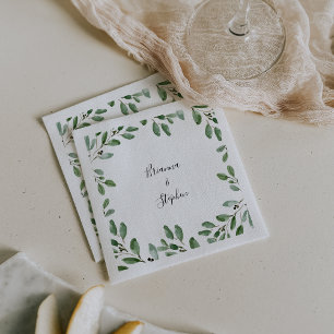 Summer Greenery Tropical Eucalyptus Wedding Napkin