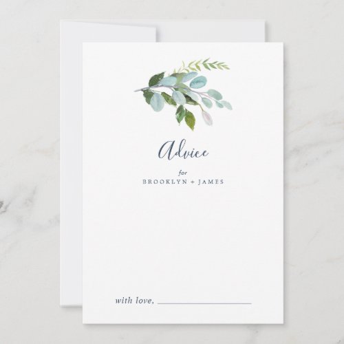 Summer Greenery Wedding Advice Card