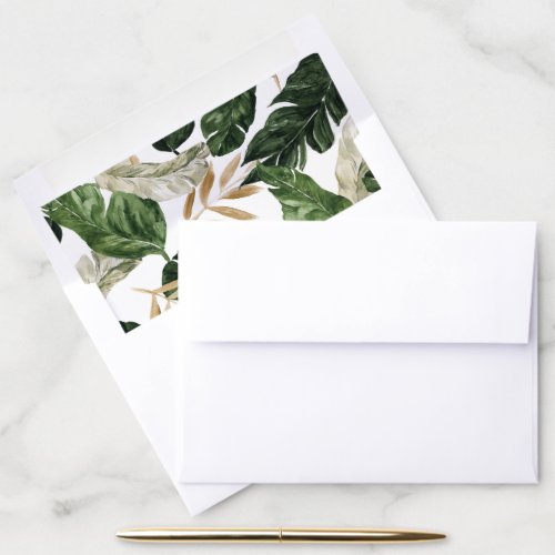 Summer Greenery Wedding Envelope Liner