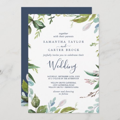 Summer Greenery Wedding Invitation