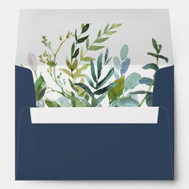 Summer Greenery Wedding Invitation Envelope (Back (Bottom))