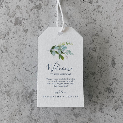 Summer Greenery Wedding Welcome Gift Tags