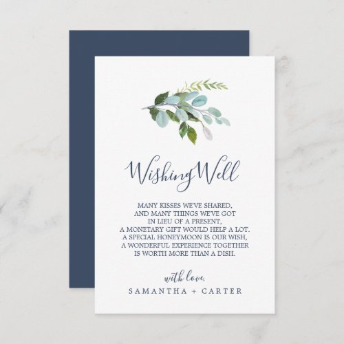 Summer Greenery Wedding Wishing Well Card