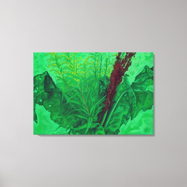 Summer Greenery Wildflowers Floral Art Painting Po Canvas Print (Front)
